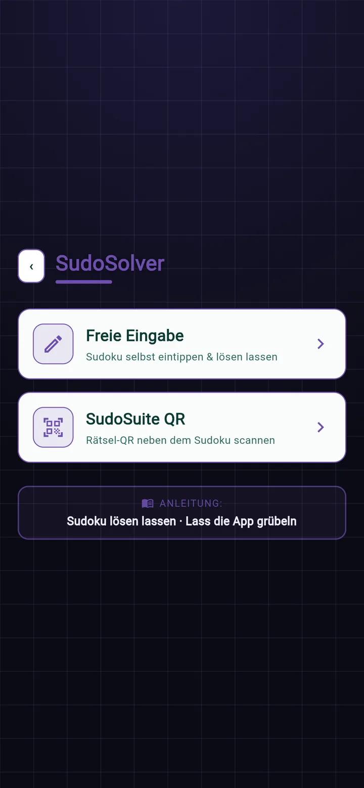 SudoSolver: Rätsel eintippen oder QR-Code scannen